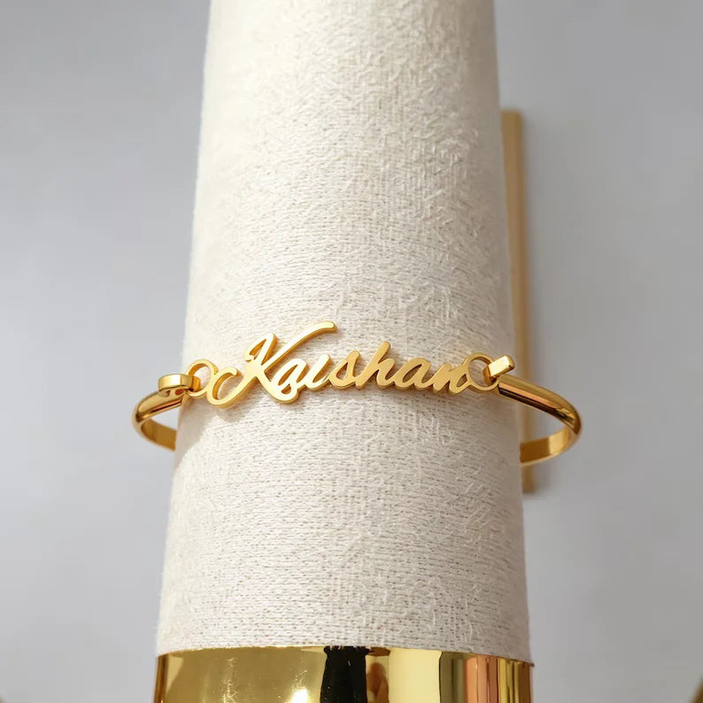 Custom Script Name Cuff Bracelet