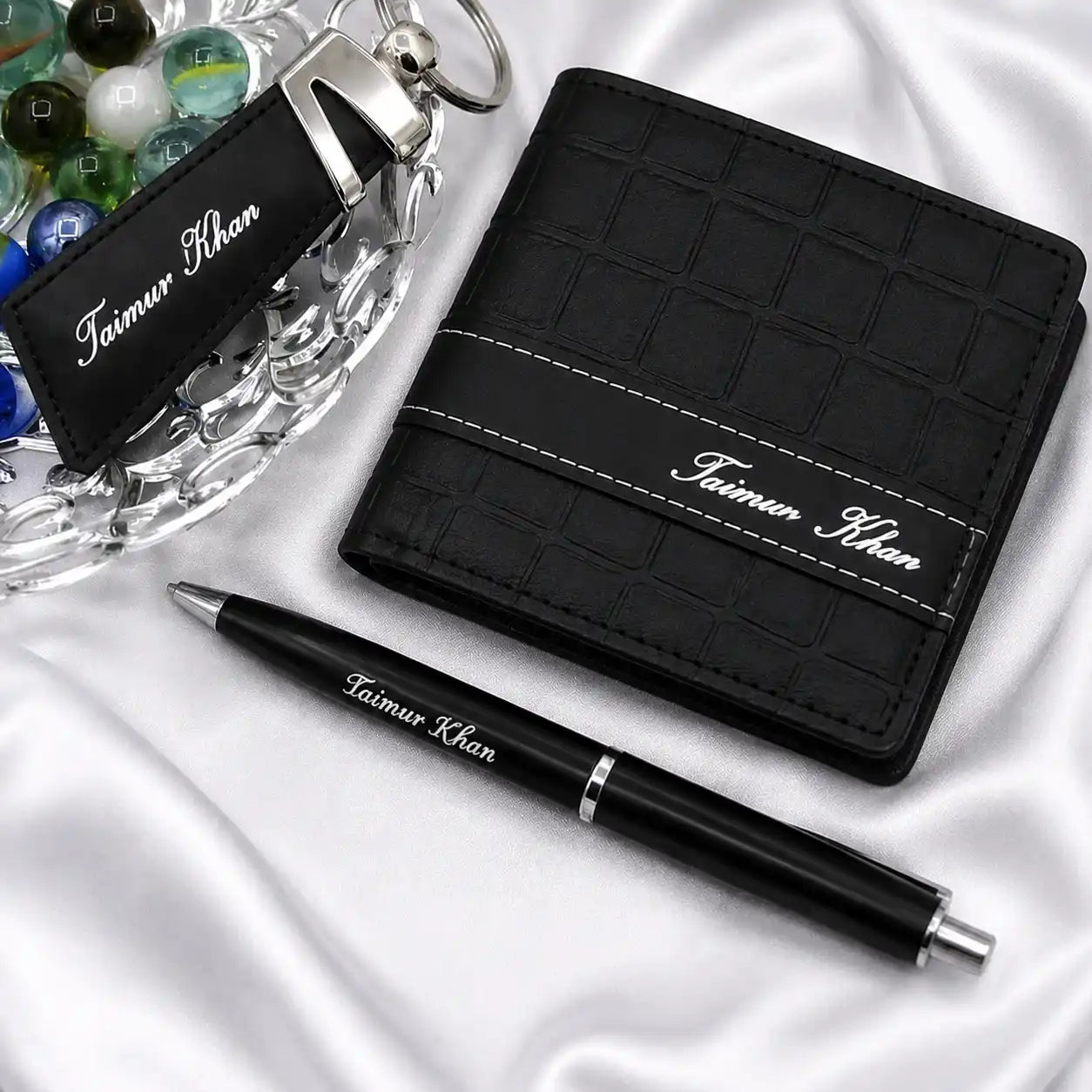Custom Name Wallet Gift Set