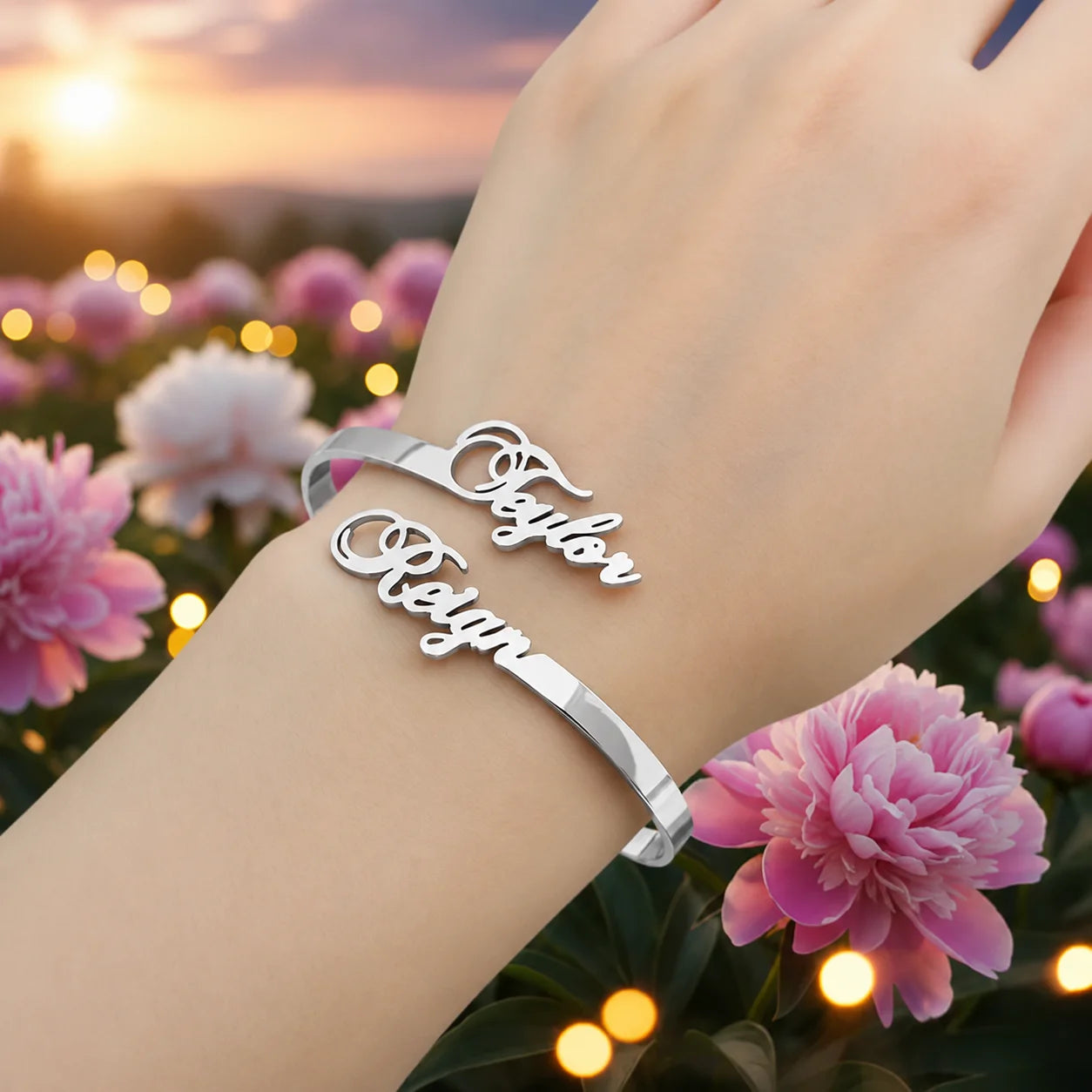 Custom Two Name Bangle
