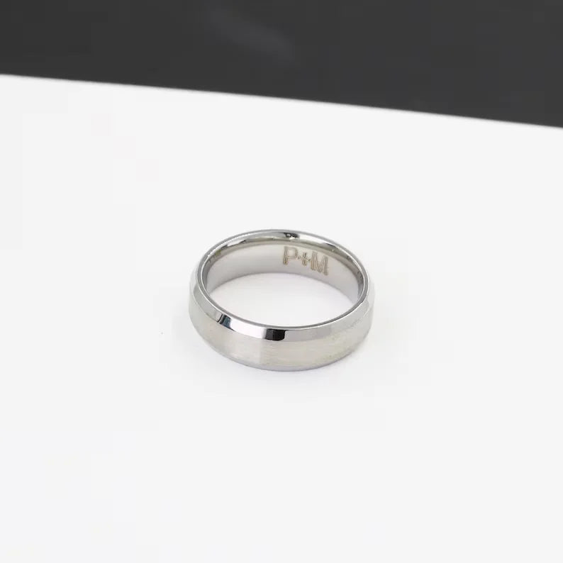Silver 3mm promise ring for him with a smooth minimalist band and polished finish